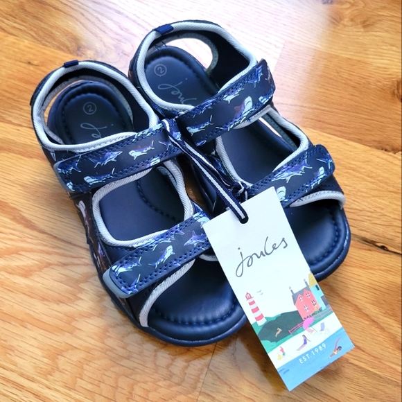 Joules Other - NEW Joules shark Navy blue sandals size 3